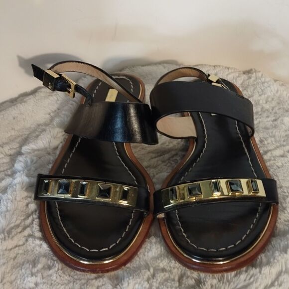 Louis et Cie Leather Gold Woman's Slingback Sandals - Picture 1 of 10